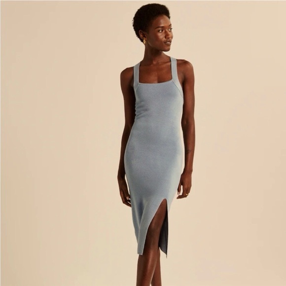 Abercrombie & Fitch Dresses & Skirts - Abercrombie & Fitch Crossback Elevated Knit Midi Dress- blue